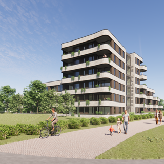 Impressie appartementen vanaf de voorzijde gezien