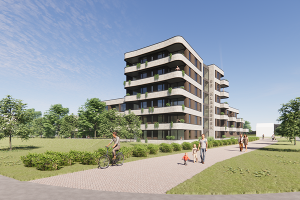 Impressie appartementen vanaf de voorzijde gezien