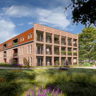 Impressie appartementen aan de van Meurspark zijde