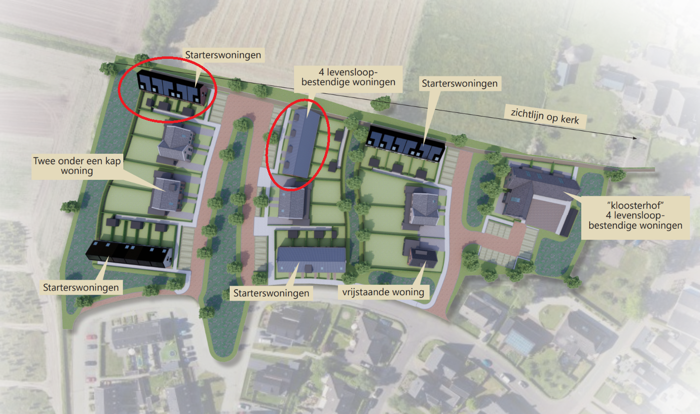 Situatietekening met huurwoningen